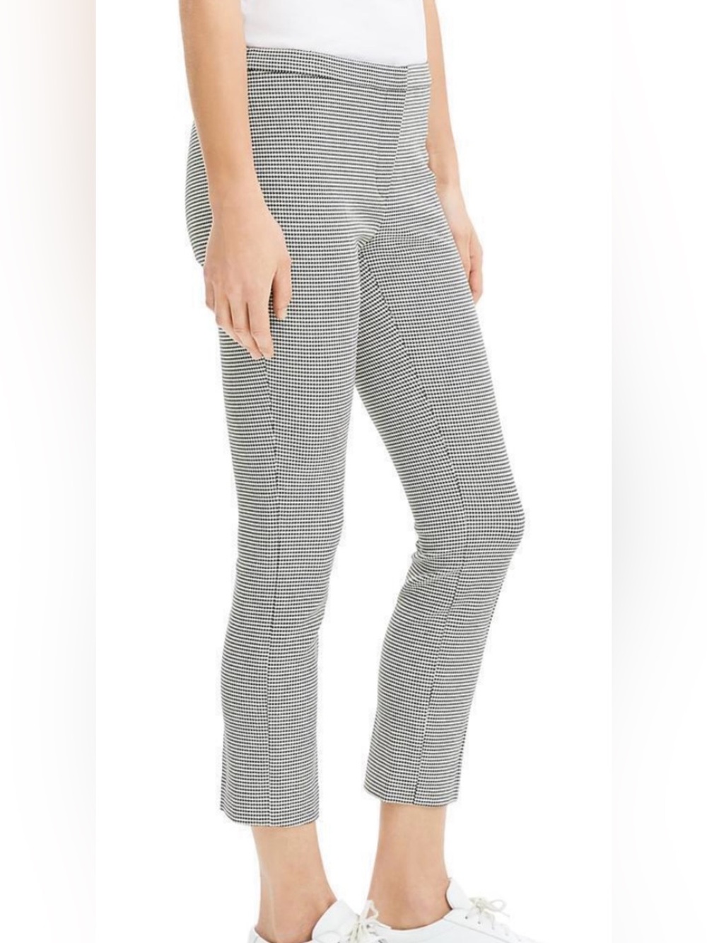Theory Black and Gray Houndstooth Trousers